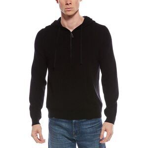 Mette Mens  Cashmere 1-4-Zip Hoodie, Black